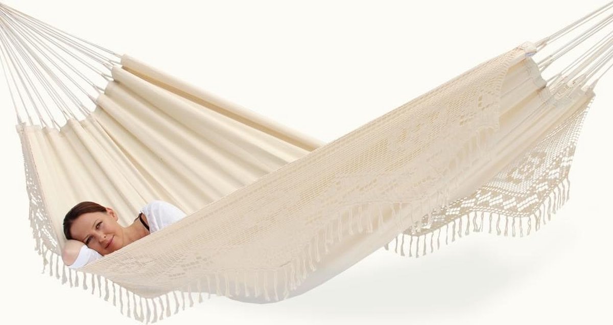 Bahia hangmat Natural XL met franjes en gratis kussentje (7439606712728)