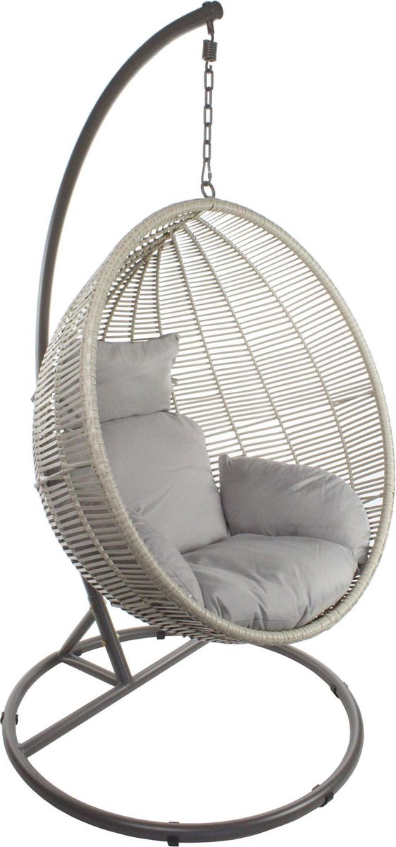 Hangstoel Santa Marta beige - Hangstoel cocoon - Hangstoel binnen - Hangstoel met standaard (7442917598561)