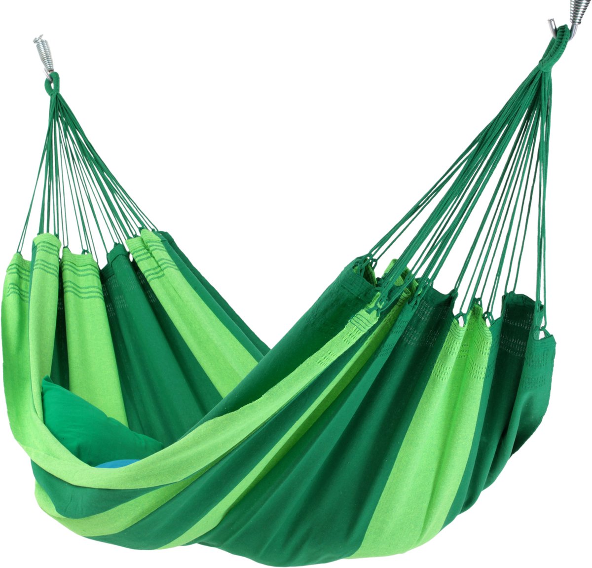 Luxe Braziliaanse Hangmat - 100% Braziliaans Katoen - Tweepersoons - Extra Stevig - Limao - XL (8720648109515)