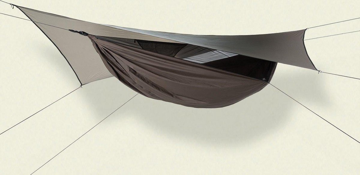 Hennessy Hammock Ultralite Backpacker Classic - Hangmat - Bark (Greyish, Brownish Green) - 70d 160 x 90 high thread count nylon taffeta - Klittenbandopening (0832667212218)