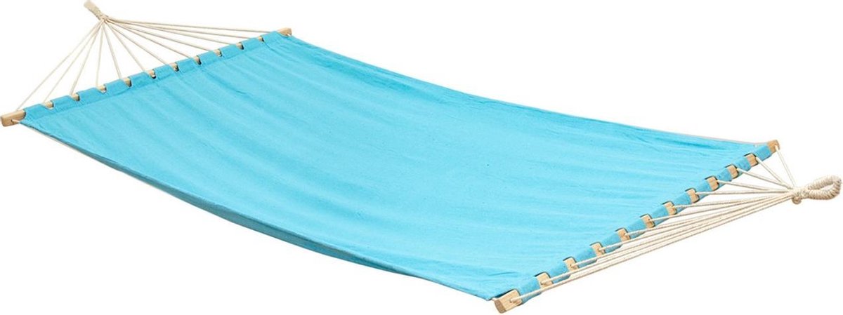 XXL Staafhangmat 200x120 - dubbele Hangmat - 2 personen Tuinhangmat Blauw (4057216041880)