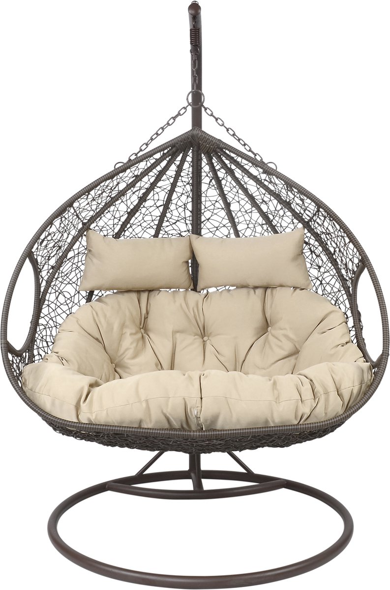 2 Persoons Hangstoel - egg hangstoel - hangstoel buiten - egg chair - ø 120 x 203 cm (7423655691677)