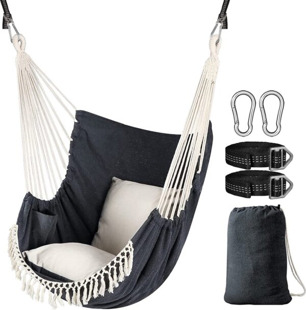 Hangstoel - hammock stoel - binnen en buiten - hangnestje - luxe hangstoel (8720837084494)