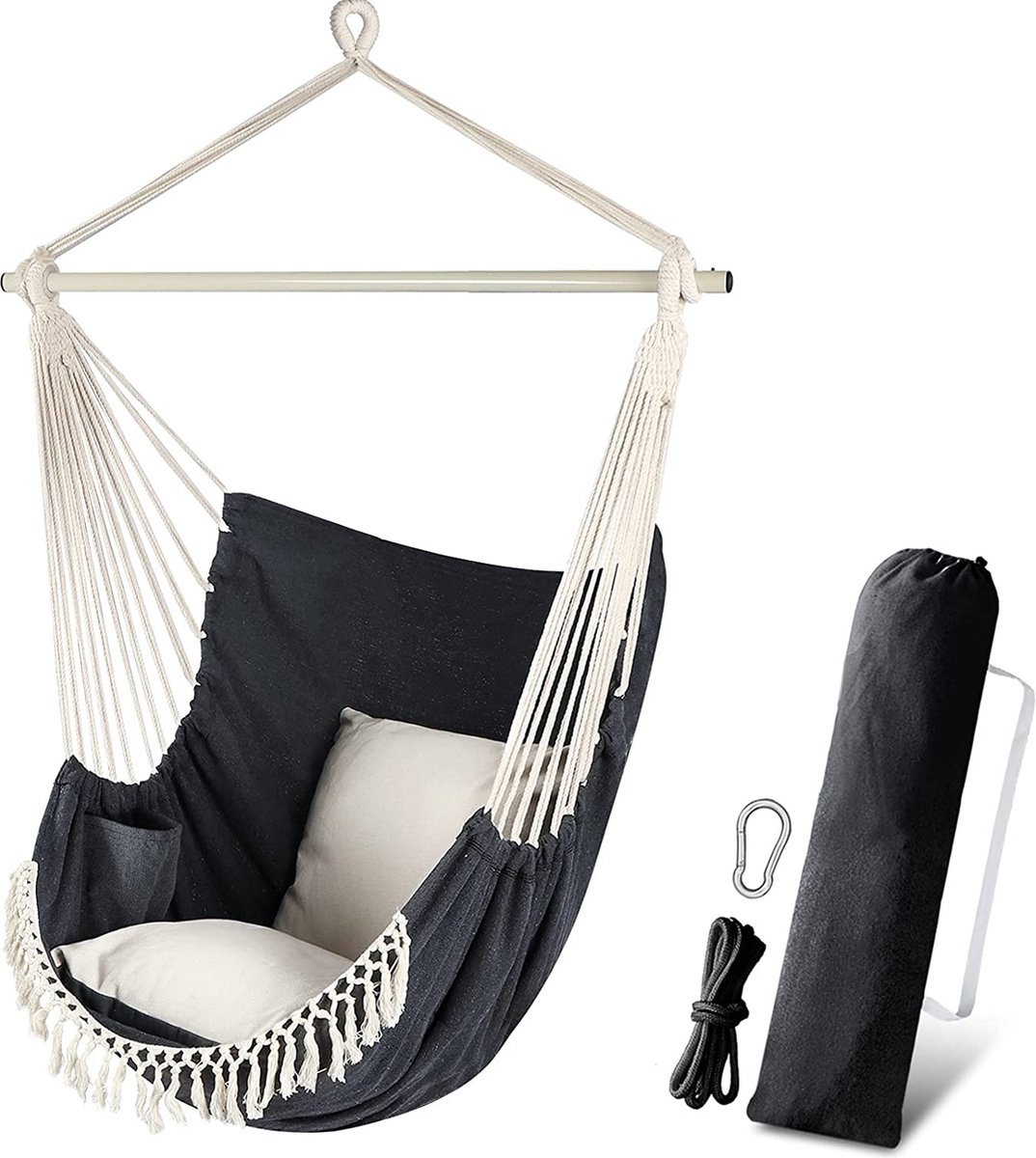 Hangstoel - hammock stoel - binnen en buiten - hangnestje - luxe hangstoel (8720837084746)