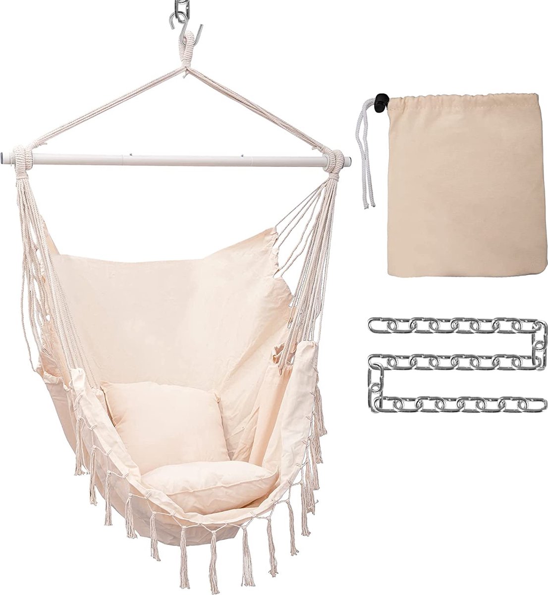 Hangstoel - hammock stoel - binnen en buiten - hangnestje - luxe hangstoel (8720837084838)