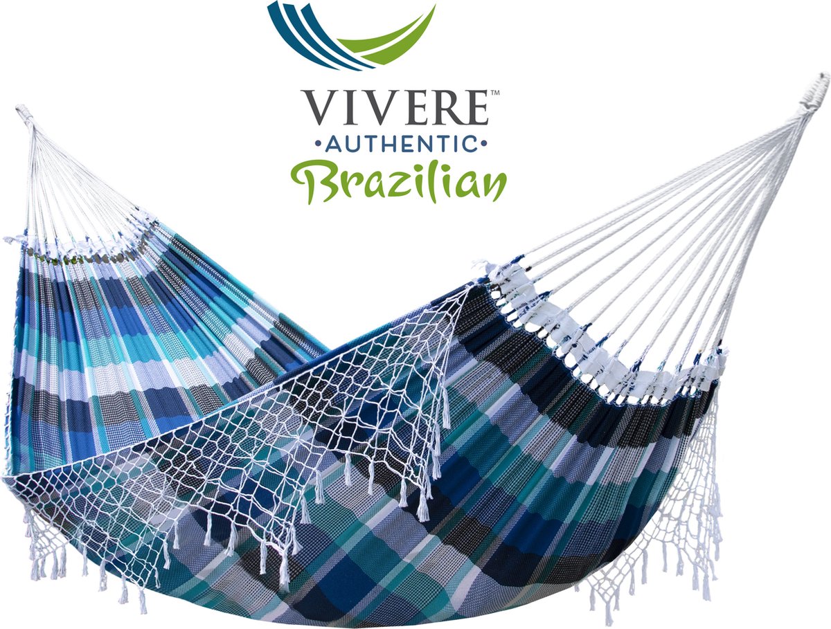 Vivere Braziliaanse geblokte 2-persoons hangmat (0713799004301)