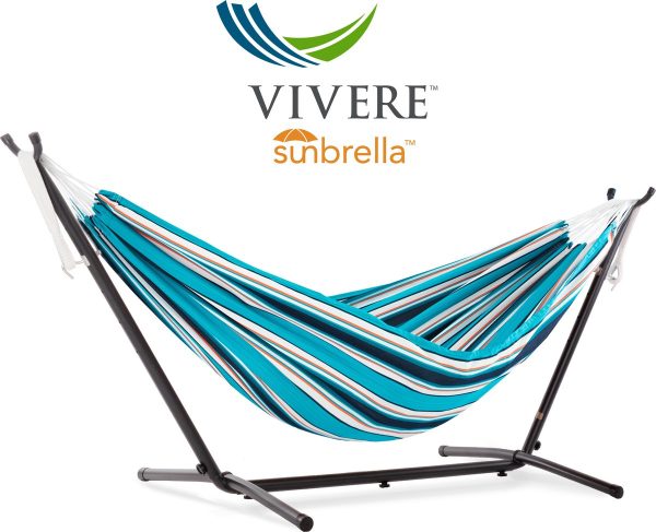 Vivere Sunbrella® Hangmat met Standaard - Token Surfside (8991340070025)