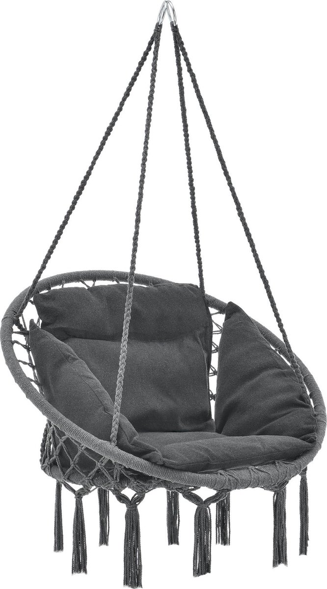 Hangstoel Kailua met kussen katoen max 150 kg donkergrijs (4059438579868)