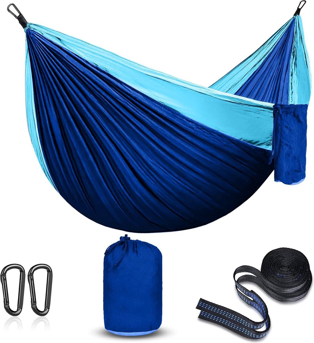 Hangmat Draagbare Parachute Hangmatten voor Outdoor Wandelen Reizen Backpacken Ultralicht Nylon Hangmat Schommel - Tuin Gazon Picknick - Blauw Hemelsblauw (8785301184575)