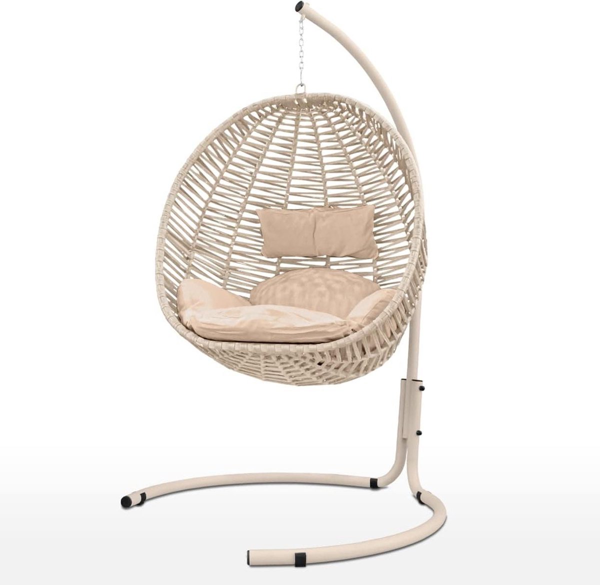 Hangstoel cocoon EvergreenWeb stof hangstoel staal kussens zacht babyzitje auto ischia eenpersoonsbed taupe hangstoel cocoon (6150832757741)