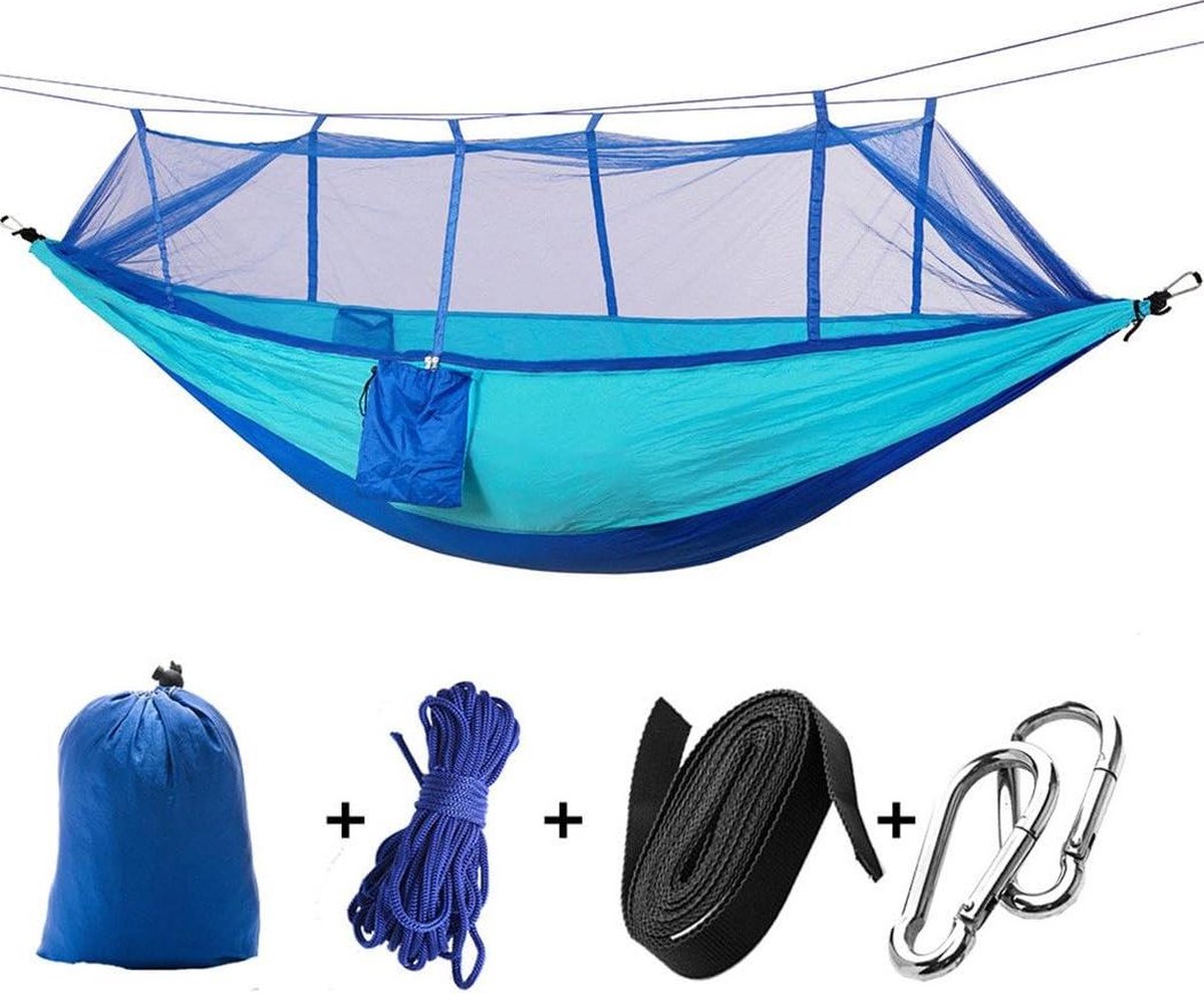 Outdoor Camping Hangmat met Muggennetje - Draagbare Hangmat Parachute Tent voor Twee Personen - 260 * 140cm-102 * 55in - Laadgewicht 200kg. (8785302372438)