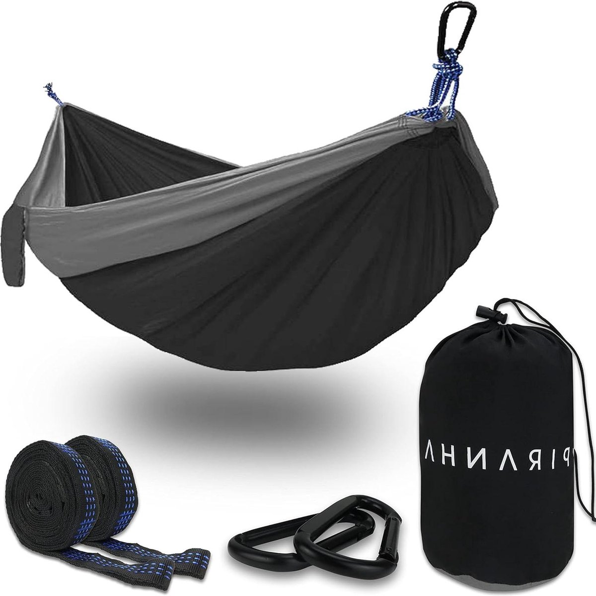 Outdoor Hangmat voor 2 personen - 300 kg draagvermogen - dubbele hangmat met bevestigingsset - nylon camping reishangmat - 290 x 140 cm (8785301186104)