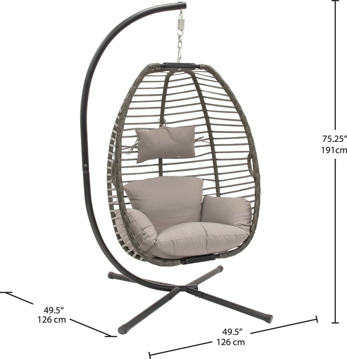 Vivere Nest Hangstoel met standaard (0713799006701)