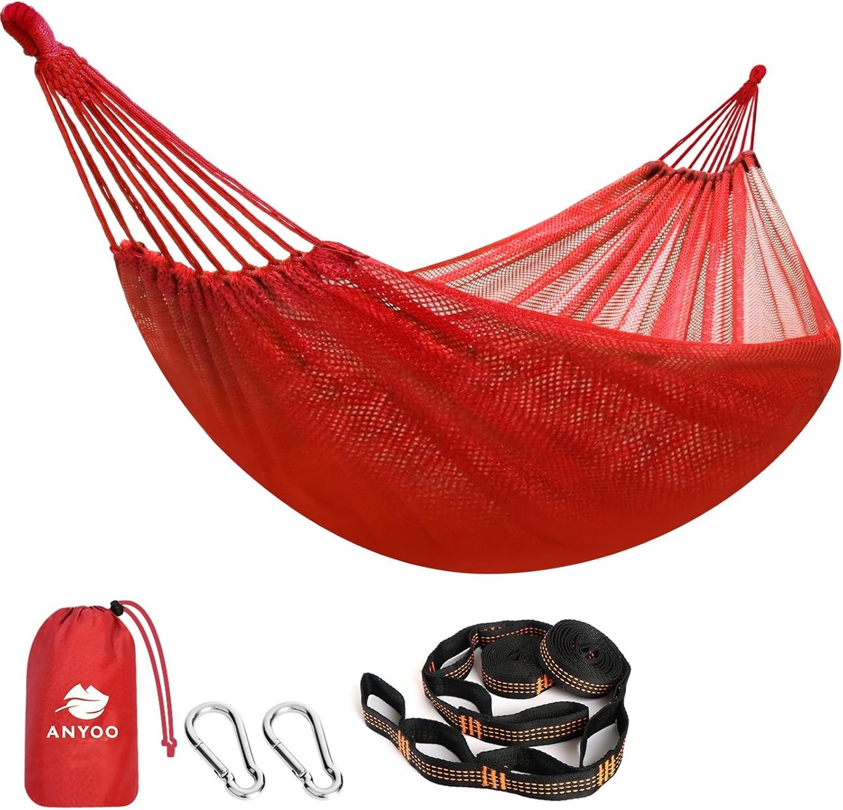 Ruime Outdoor Hangmat met Ademend Mesh en Boomriemen voor Camping en Tuin (4800325984629)