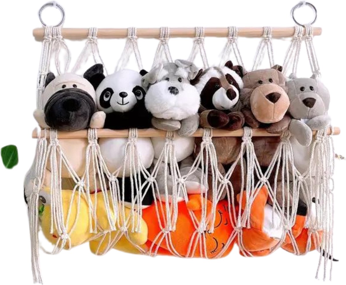 Bovista Knuffel Net - Hangmat - Speelgoed - Opbergsysteem - Hangmat Voor Knuffels - Organizer - Wit (8721248036683)