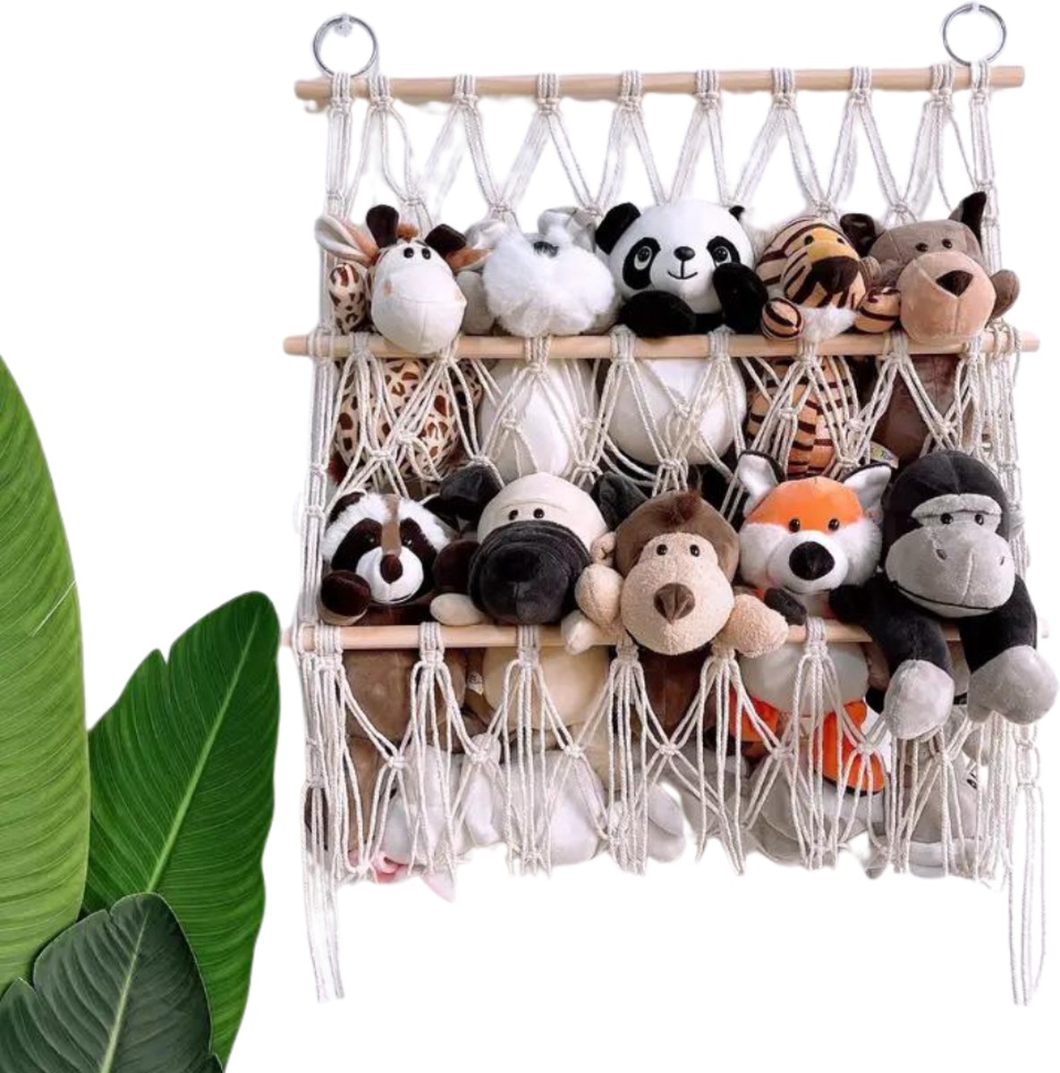 Bovista Knuffel Net - Hangmat - Speelgoed - Opbergsysteem - Hangmat Voor Knuffels - Organizer - Wit - Twee Lagen (8721248036690)