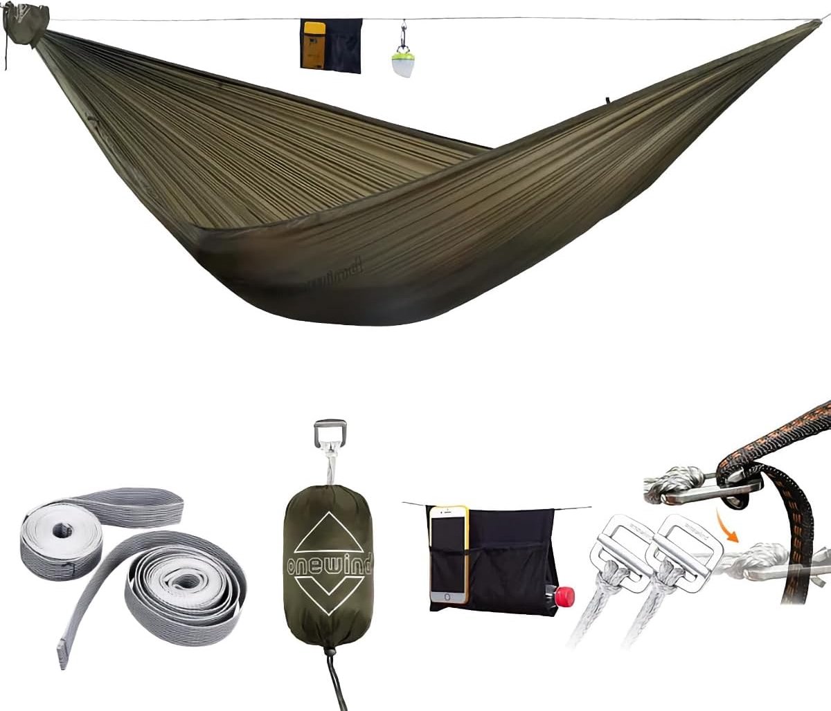 JGS® Ultralichte En Draagbare Camping Hangmat Met Boomriemen Voor Reizen, Kamperen En Wandelen (8721234209190)