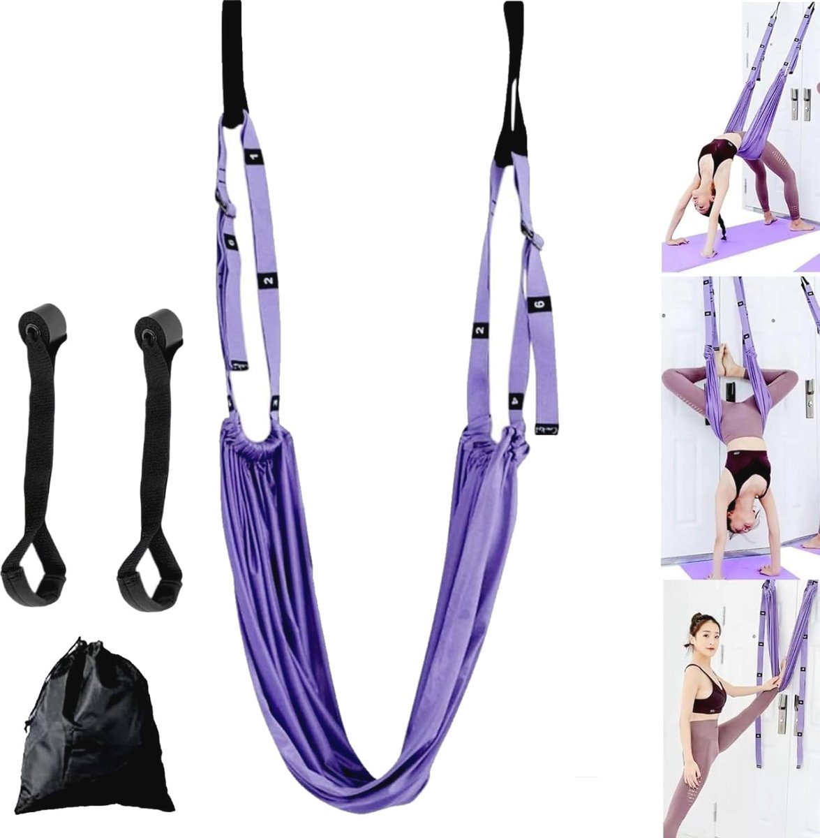 Aerial Yoga Hangmat voor Inversietherapie en Flexibiliteitstraining - Nylon, Antizwaartekracht, Met Handgrepen (6152701381385)