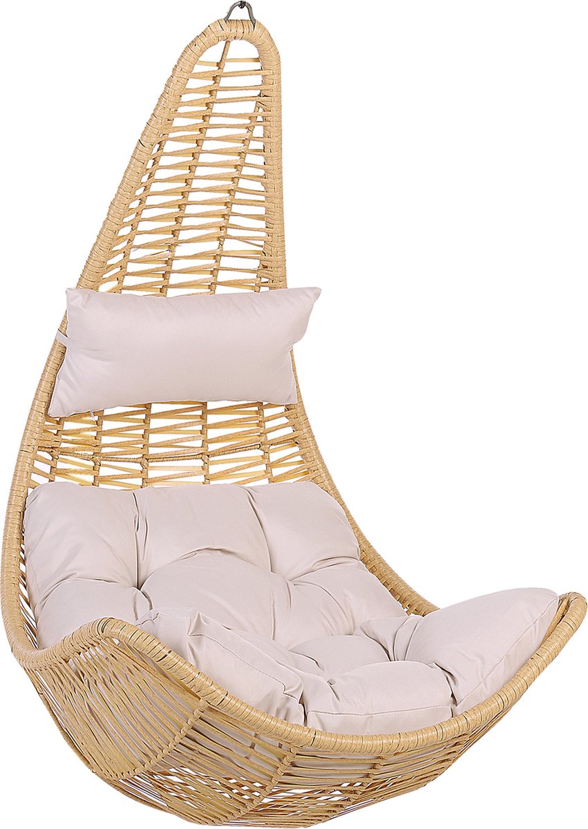 Beliani ATRI - Hangstoel - Beige - PE rotan (4251682236591)