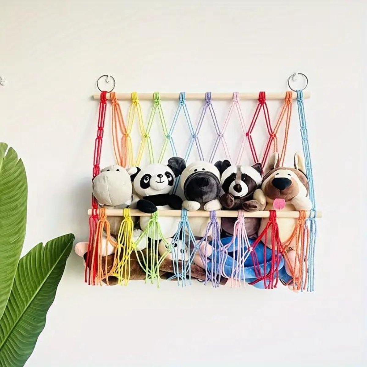 Livano Knuffel Net - Hangmat - Speelgoed - Opbergsysteem - Hangmat Voor Knuffels - Organizer - Gemengde Kleuren - Twee Lagen (8721248036409)