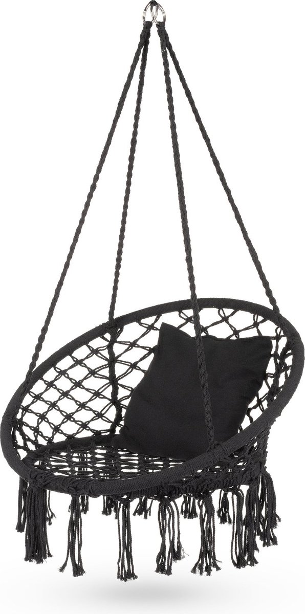 Outtec® Hangstoel XXL - tot 150 kg - Hang Stoel - Binnen en Buiten - Hanging Basket, Schommel voor Tuin, Terras, Balkon, Veranda - Boho Style (5907766664871)