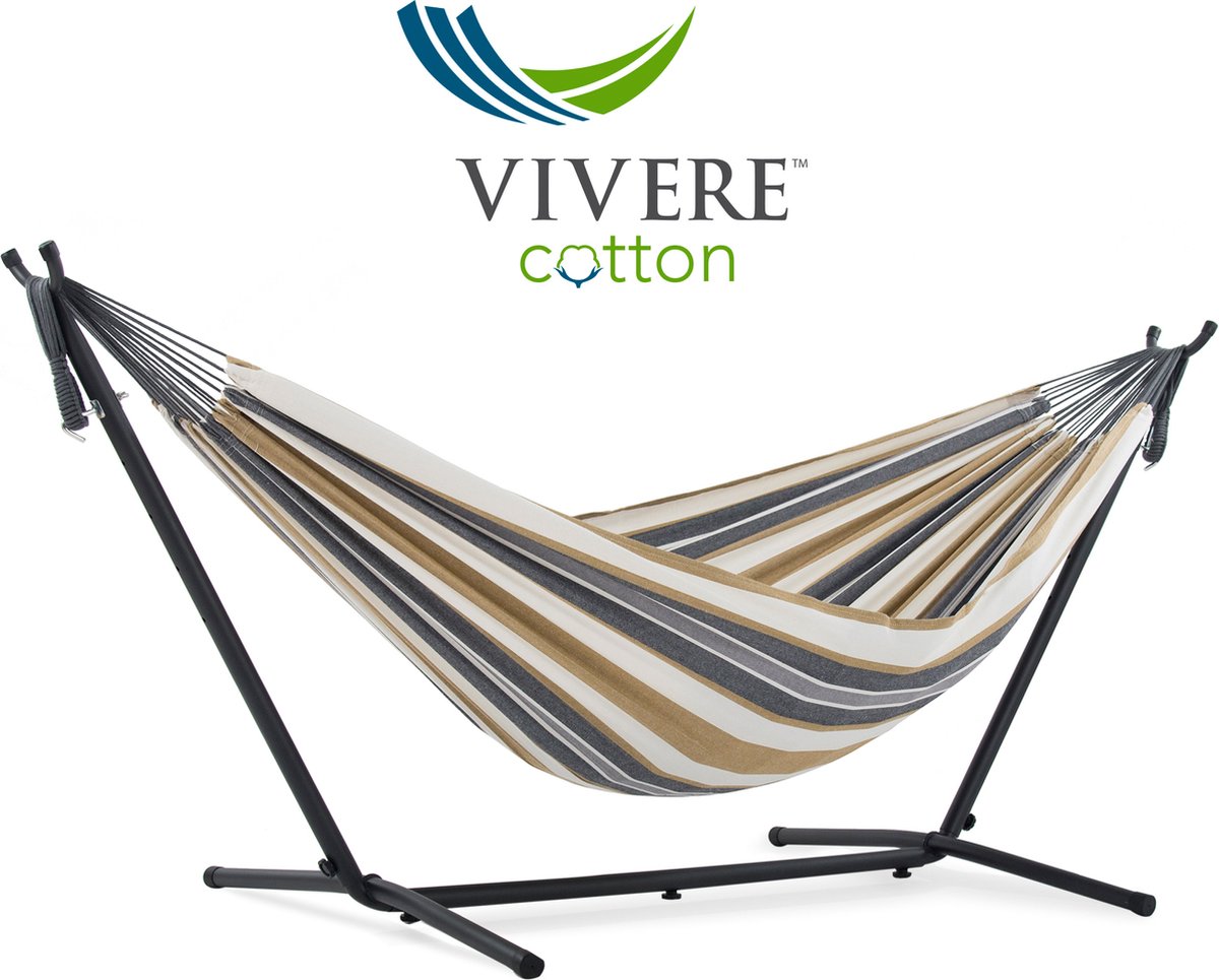 Vivere Dubbele Hangmat met Standaard - Desert Moon (8991340005492)