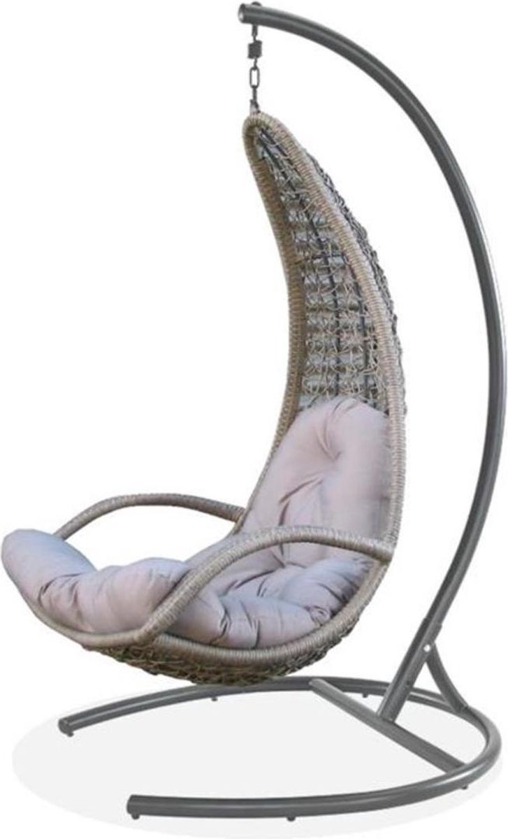 egg chair - Hangstoel - Egg Open - taupe - inclusief kussen (7446037548505)