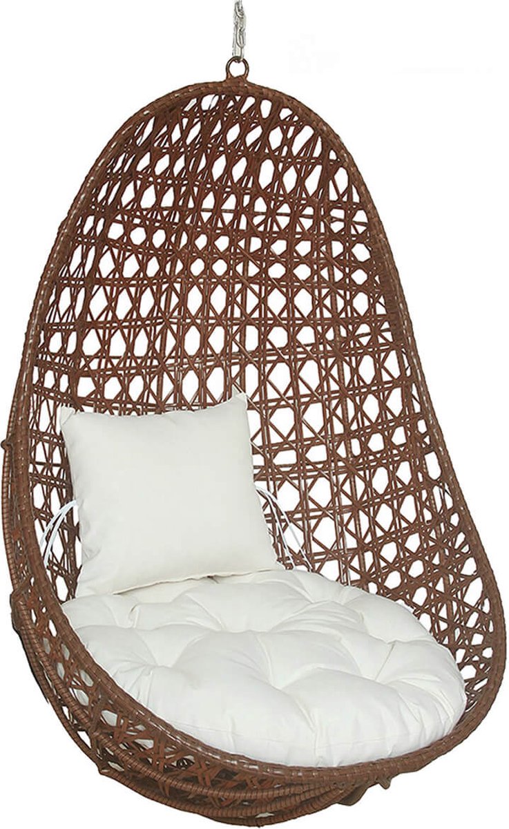 Mand hangstoel Polyrattan NIDO - Met kussens + ketting (4058166011855)