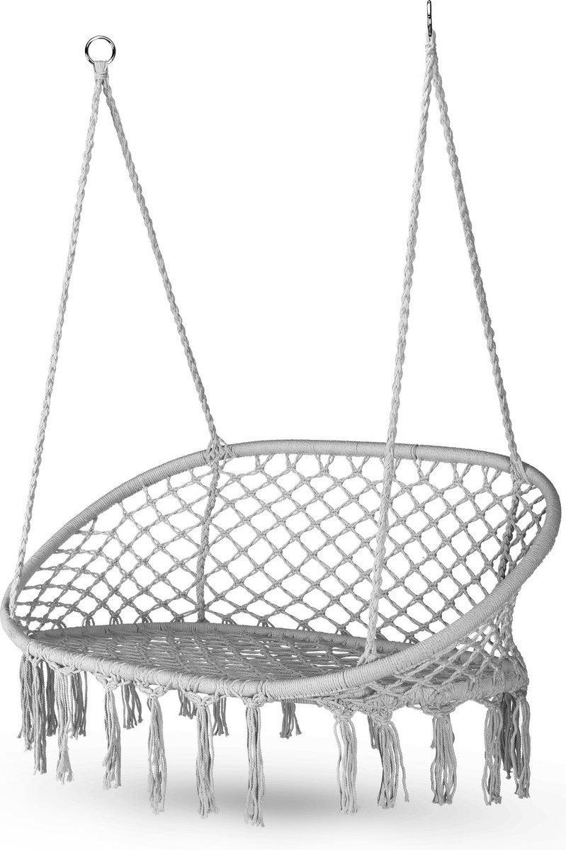 Outtec® Hangstoel XXL - tot 200kg - voor 2 Personen - Hangmand, Schommel voor Tuin, Terras, Balkon, Veranda - Boho Stijl (5905884420539)